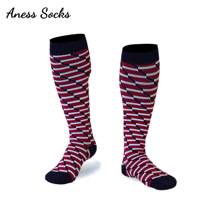 Unisex Patterned Graduated Compression Socks 15-25mmHg – Fun Print Long Tube Sport Socks