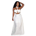 Women's Ice Silk Strapless Top & Long Dress Two-Piece Set