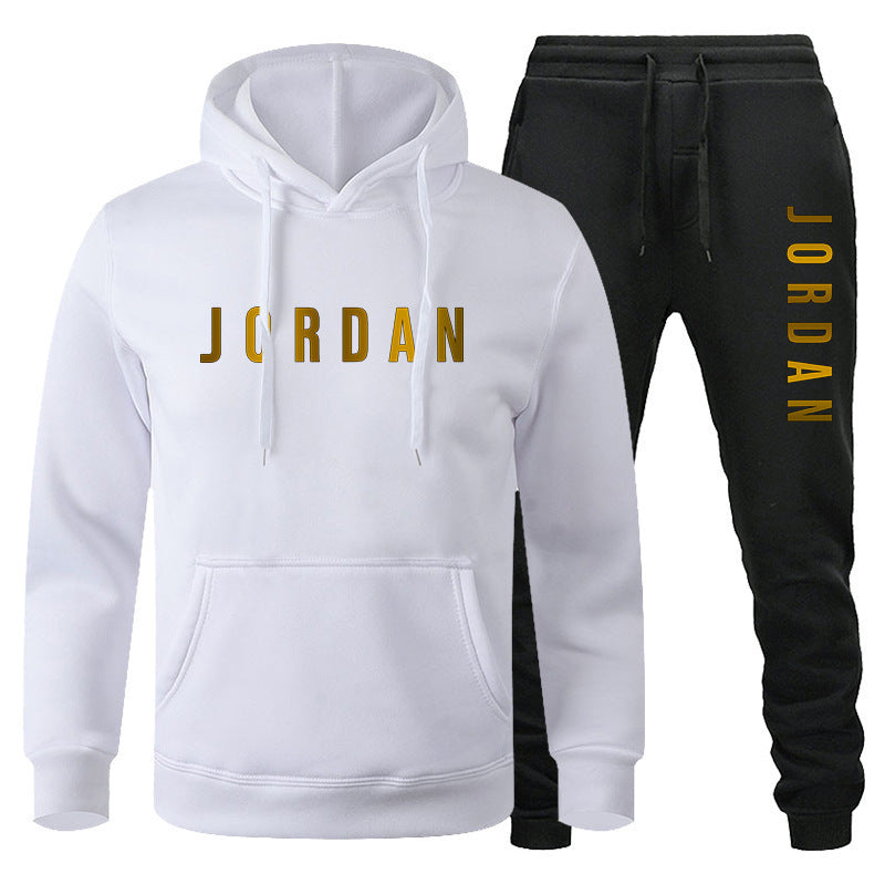 Men's Colour-Block Hoodie & Jogger Pants Set