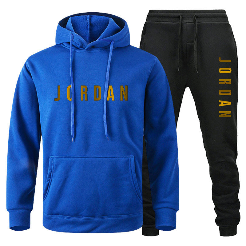 Men's Colour-Block Hoodie & Jogger Pants Set