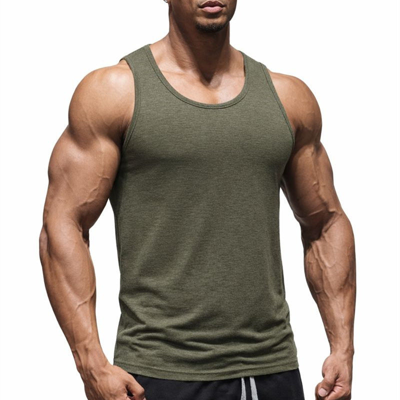 Men's Sleeveless Vest Sports Fitness T-Shirt Loose Muscle-Show Training Casual Summer Fashion