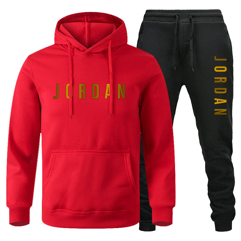 Men's Colour-Block Hoodie & Jogger Pants Set