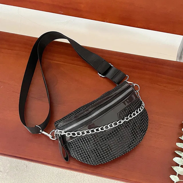 Diamond Chain Crossbody Waist Bag