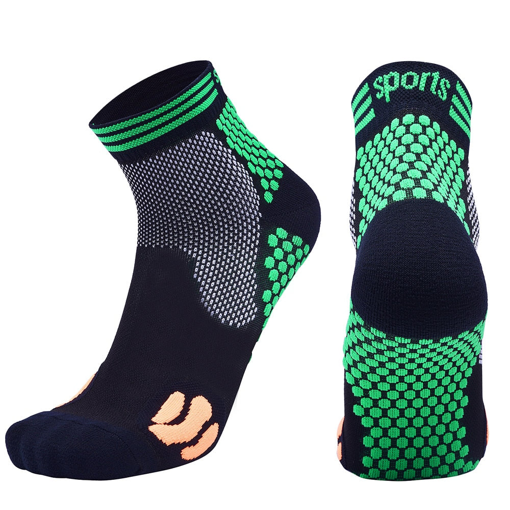 Unisex Compression Sports Socks 10-15mmHg – Breathable Cotton Nylon Running & Cycling Socks
