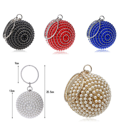 Crystal Ball Tassel Evening Clutch