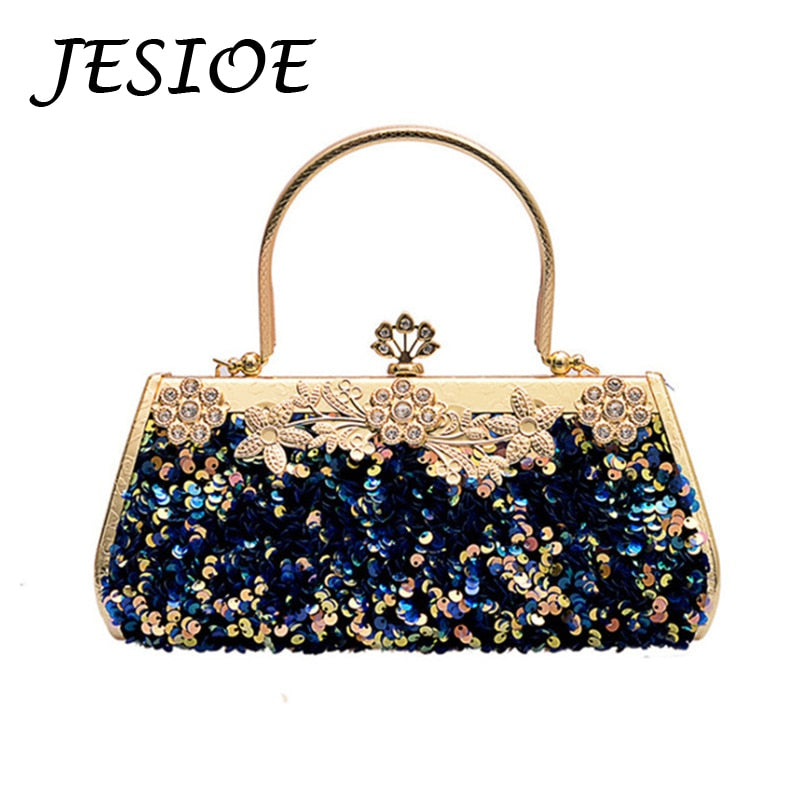 Sequin Rhinestone Evening Clutch