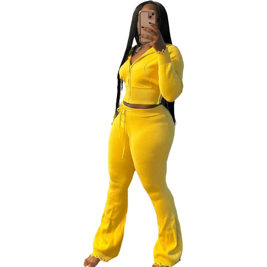 Women's 3D Knit Sweater & Pants Set