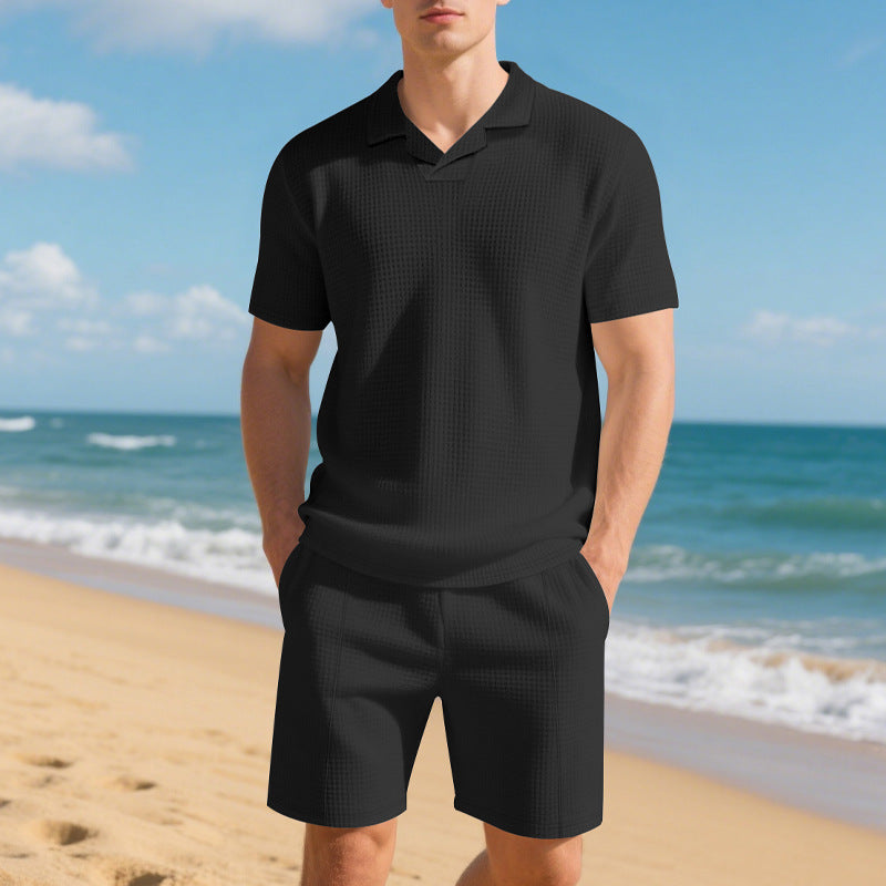 Men's Loose Polo Shirt & Shorts Set