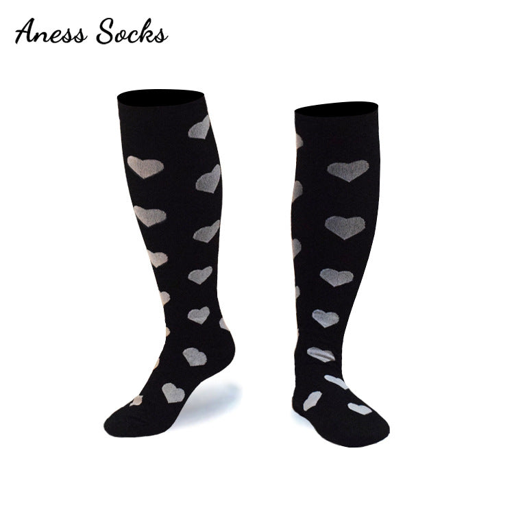 Unisex Patterned Graduated Compression Socks 15-25mmHg – Fun Print Long Tube Sport Socks