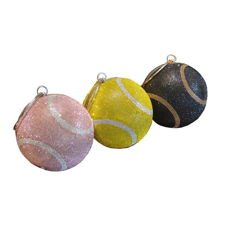 Women's Rhinestone Round Ball Bag – Crossbody Evening Bag