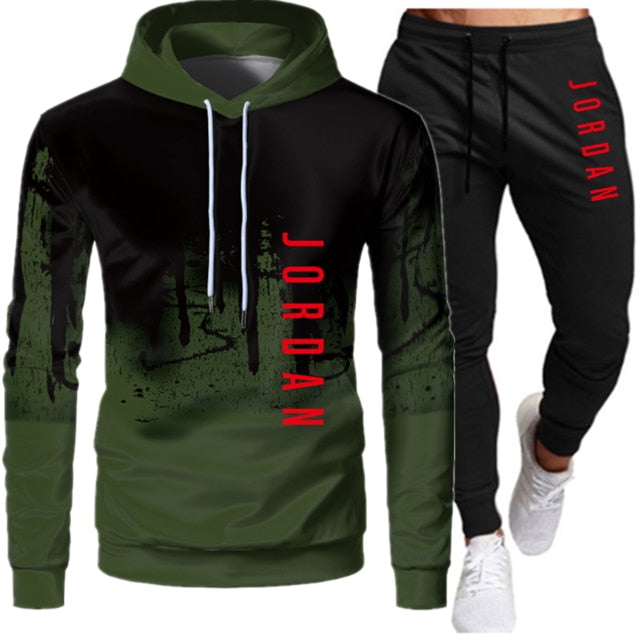 Men's Hooded Tracksuit Two-Piece Set