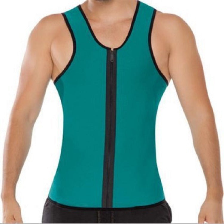 Men's Neoprene Sauna Vest — Zipper Sweat Shapewear & Fitness Corset