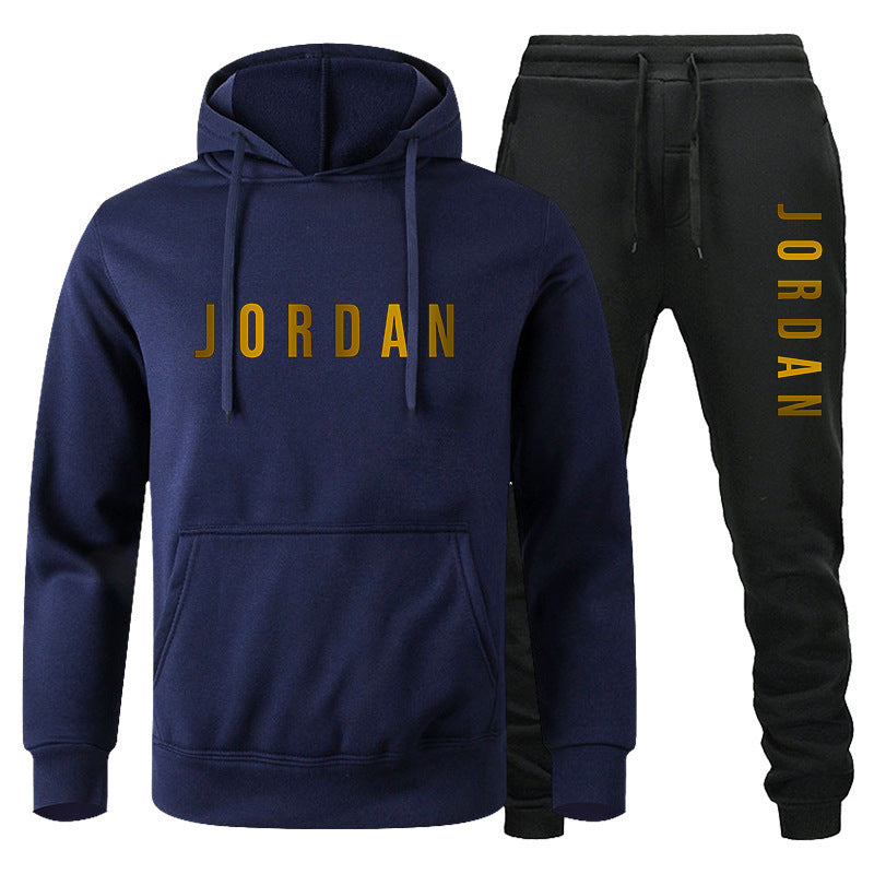 Men's Colour-Block Hoodie & Jogger Pants Set
