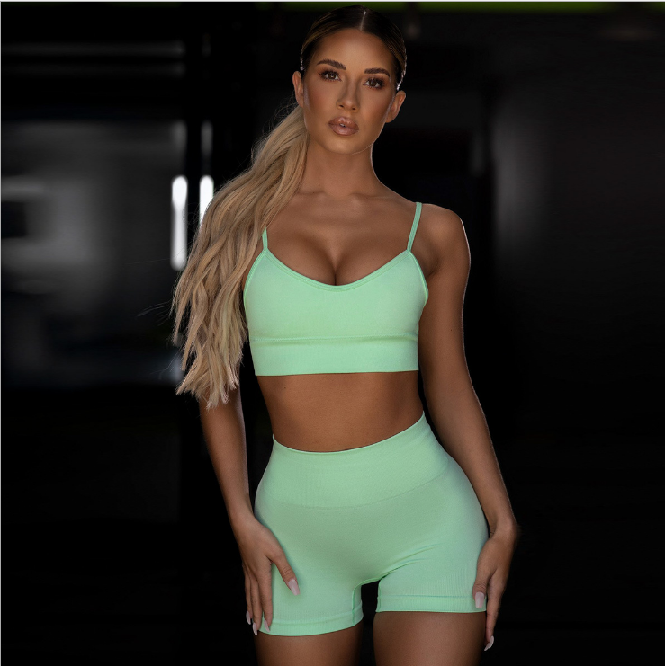 Women's Sling Sports Bra & Yoga Fitness Suit — 2-Piece Set