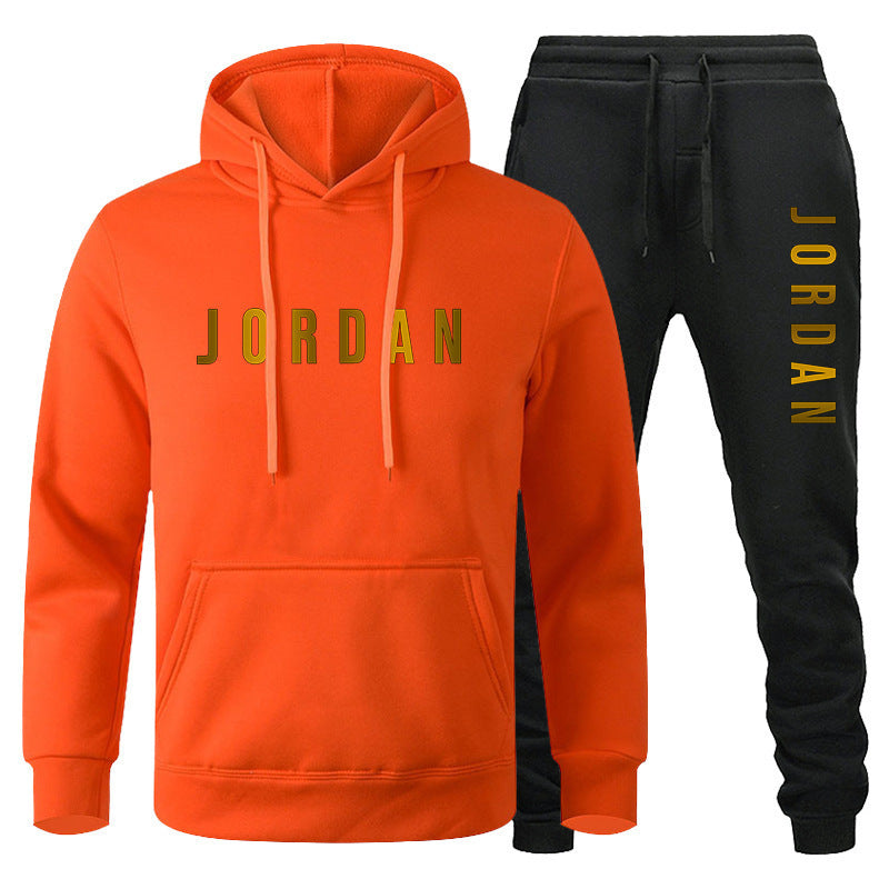 Men's Colour-Block Hoodie & Jogger Pants Set
