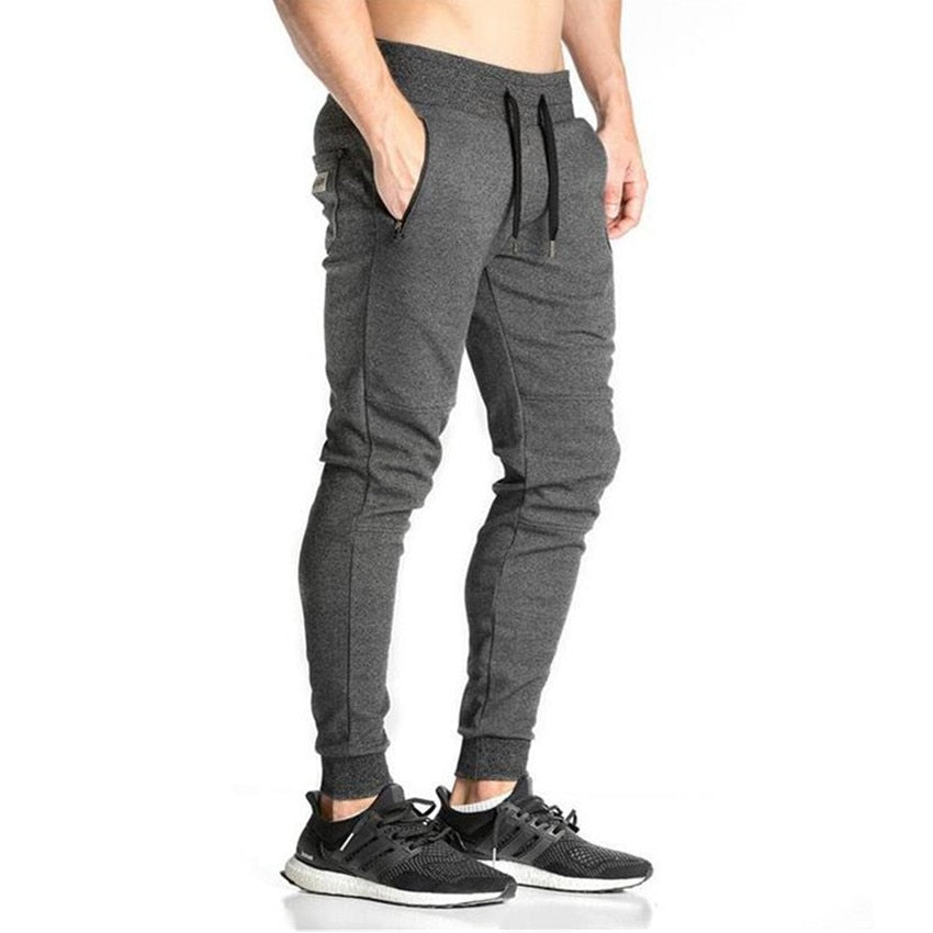 Men's Cotton Embroidered Pencil-Cut Fitness Sweatpants