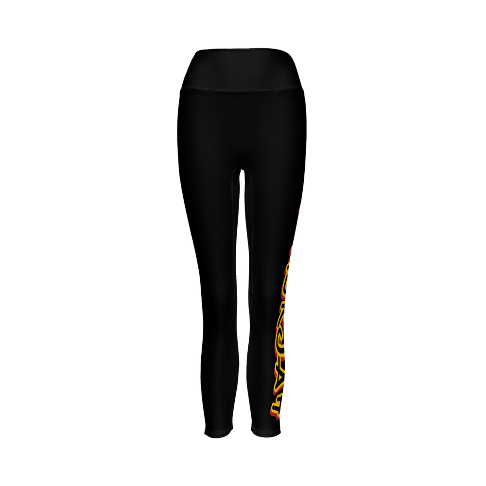 Women's Cloud-Like High-Rise Leggings – Black/Yellow