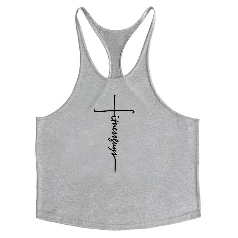 Men's Pure Cotton Bodybuilding Vest — Deep-Cut Thin Strap Muscle Sling Tank