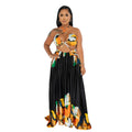 Women's Tie-Front Sleeveless Printed Wrap Midi Dress
