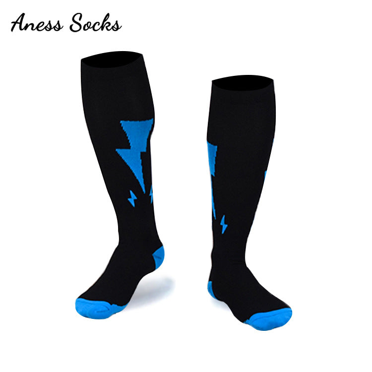 Unisex Patterned Graduated Compression Socks 15-25mmHg – Fun Print Long Tube Sport Socks