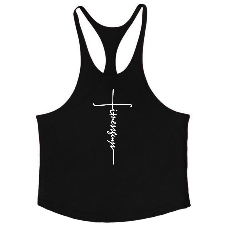 Men's Pure Cotton Muscle Vest — Deep-Cut Bodybuilding Tank