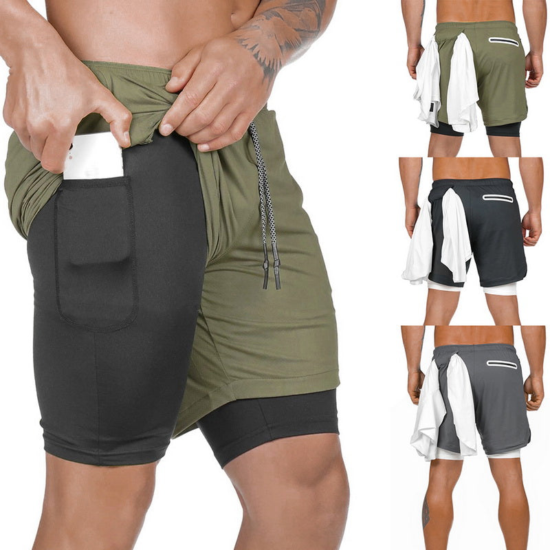Men's 2-in-1 Jogger Shorts with Hidden Zip Pockets