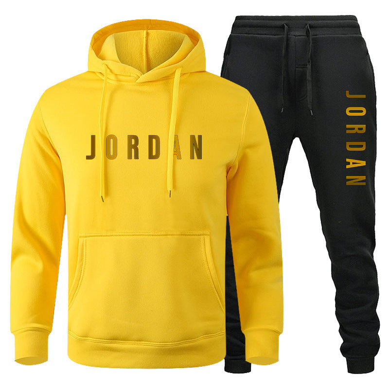 Men's Colour-Block Hoodie & Jogger Pants Set