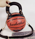 Women's Round Basketball Crossbody Bag – PU Leather Novelty Messenger Bag