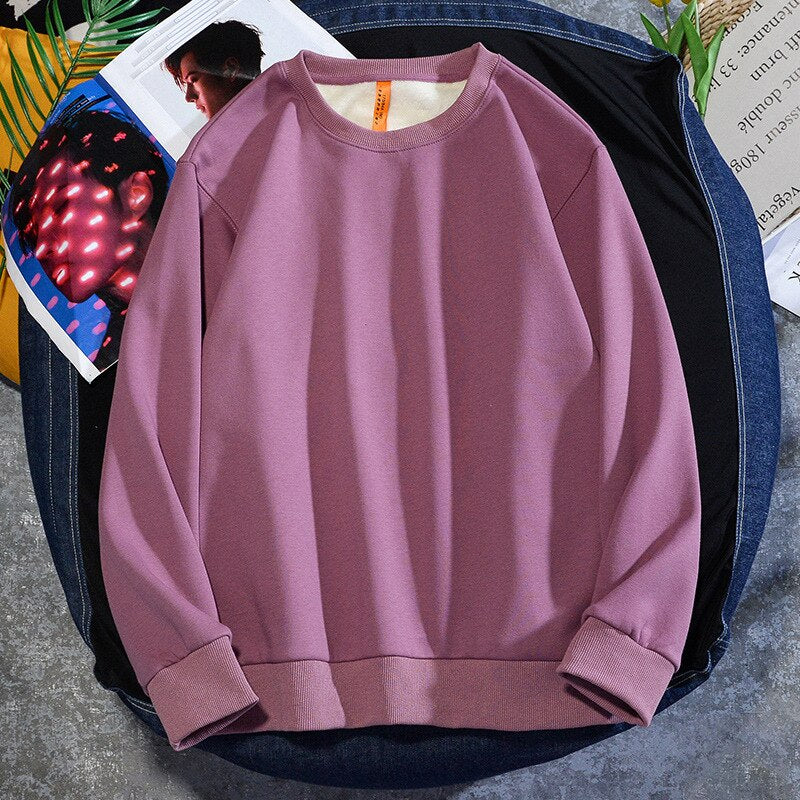 Men's Casual Cotton Fleece Round Neck Hoodie Sweatshirt – 14 Colours up to 5XL