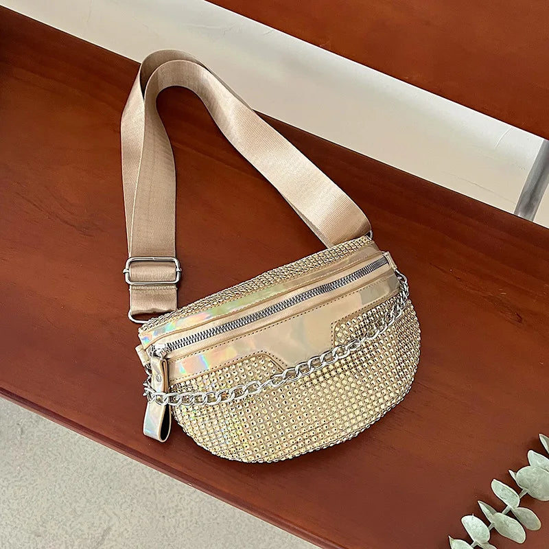 Diamond Chain Crossbody Waist Bag