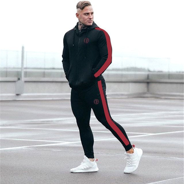 Men's Cotton Sport Tracksuit Set – Hoodie & Jogger Pants