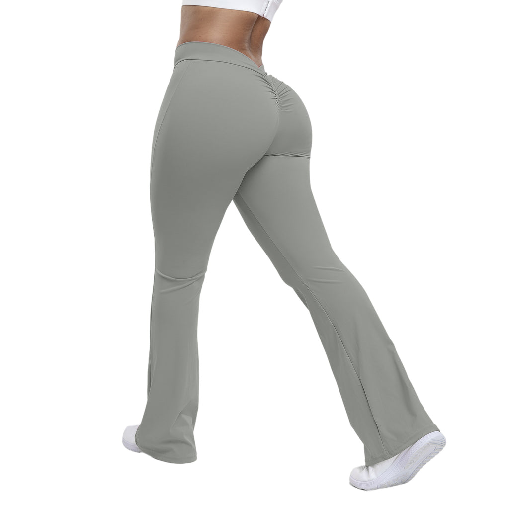 Women's High Waist Hip-Lift Trumpet Flare Pants — Yoga & Wide Leg Fitness Trousers