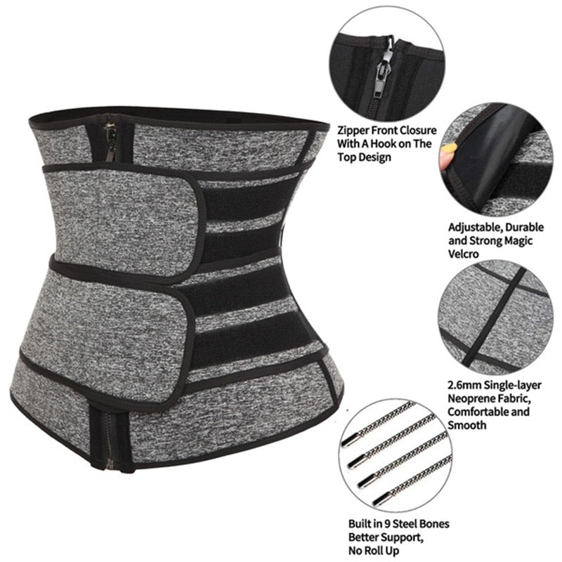 Neoprene Sauna Waist Trainer Corset – Sweat Belt for Women, Weight Loss & Workout