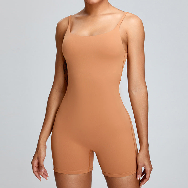 Women's Nude Yoga Camisole Jumpsuit — High-Intensity Dance & Fitness