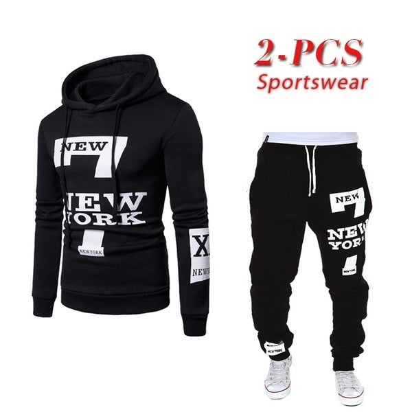 Men's Hooded Sweater & Pants 2-Piece Set