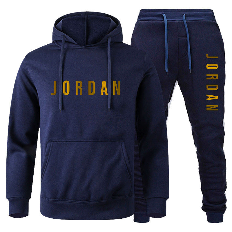 Men's Colour-Block Hoodie & Jogger Pants Set