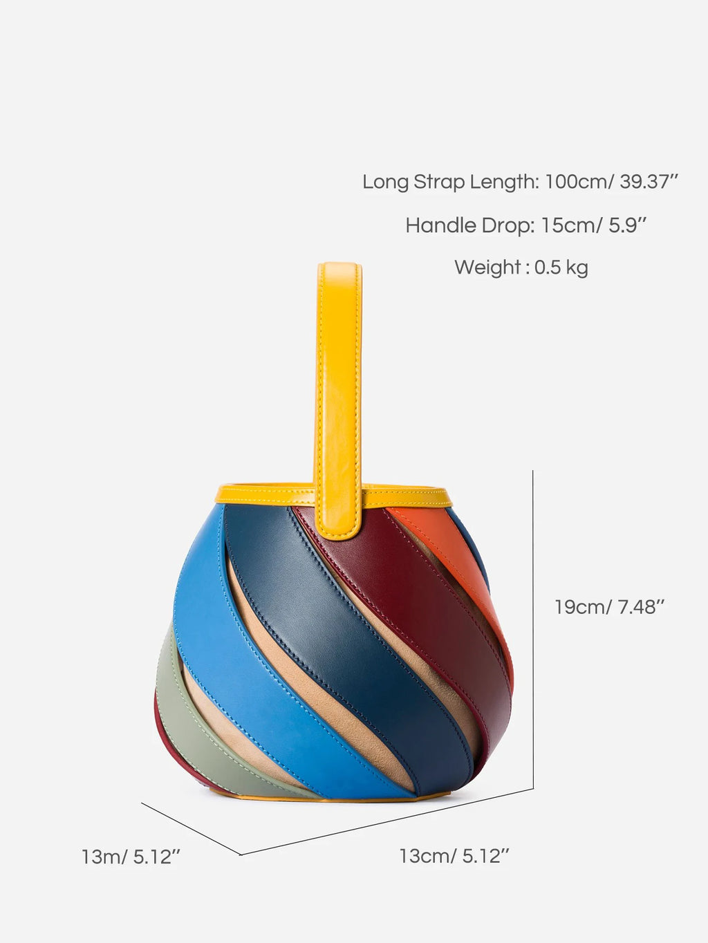 Colorful Stripe PU Leather Crossbody Bag