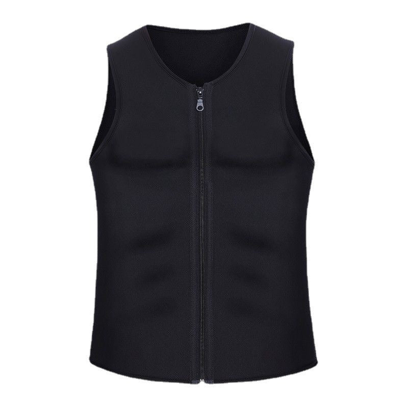 Men's Neoprene Sauna Vest — Zipper Sweat Shapewear & Fitness Corset