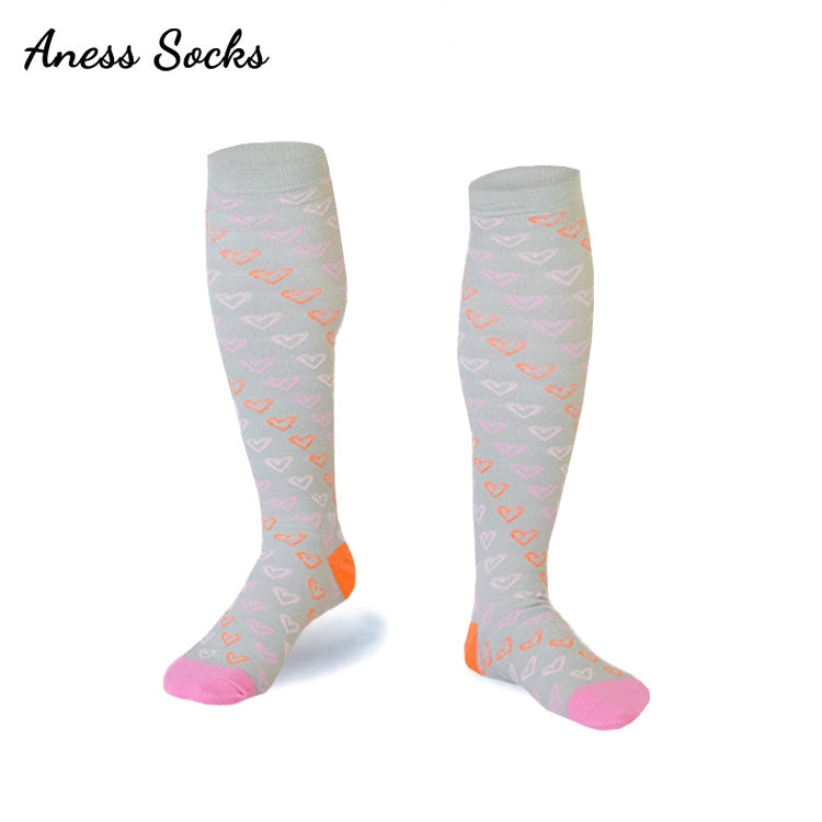 Unisex Patterned Graduated Compression Socks 15-25mmHg – Fun Print Long Tube Sport Socks