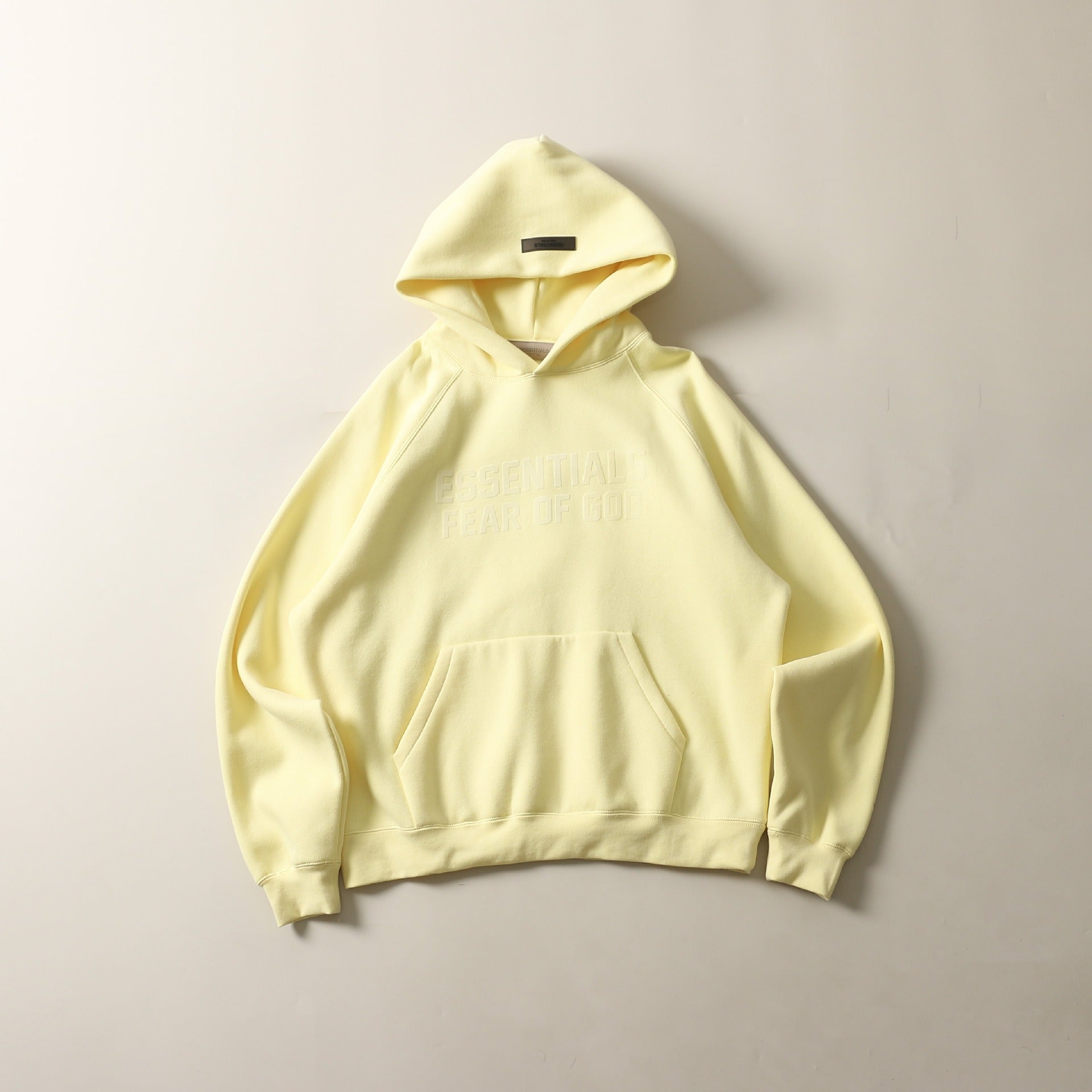 Double Row Flocked Letter Print Raglan Hoodie