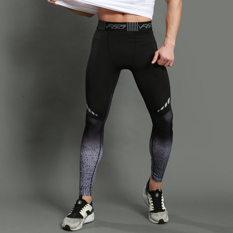 Men's Compression Running Tights – Slim Fit Sport Leggings for Gym & Training