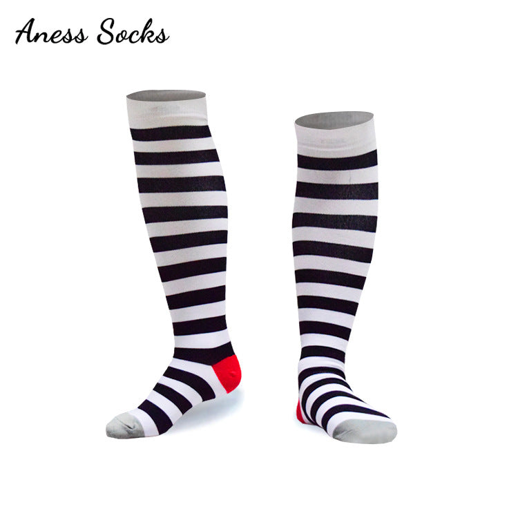 Unisex Patterned Graduated Compression Socks 15-25mmHg – Fun Print Long Tube Sport Socks
