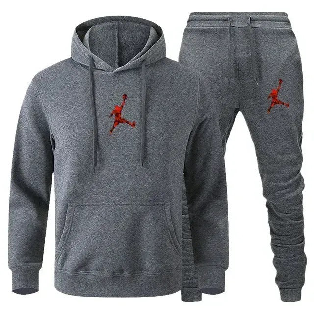 Men's Colour-Block Hoodie & Sweatpants Set
