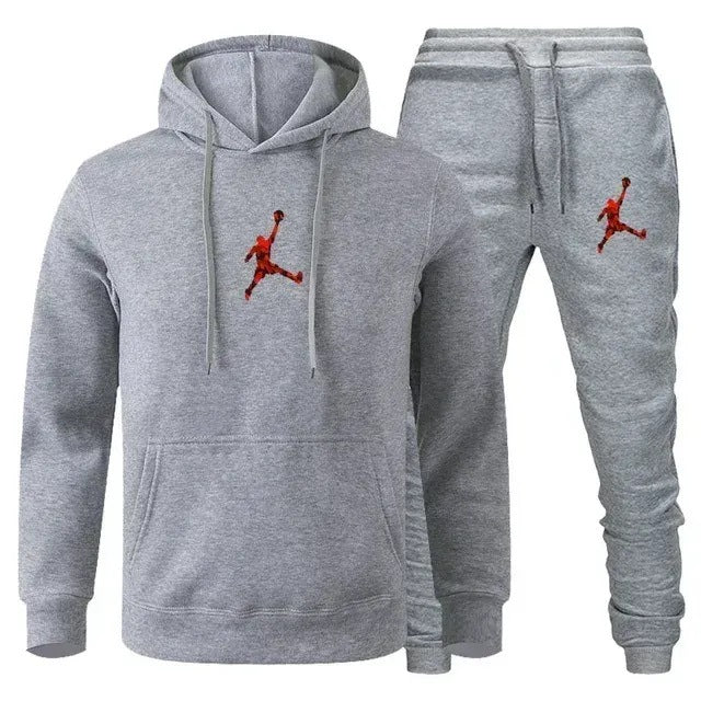Men's Colour-Block Hoodie & Sweatpants Set