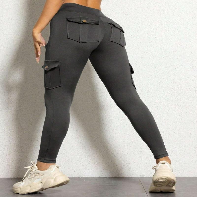 Women's Cargo Patchwork Fitness Pants — Athletic Running Trousers