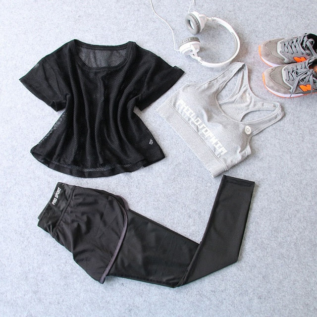 Women's 3-Piece Yoga Fitness Sportswear Set