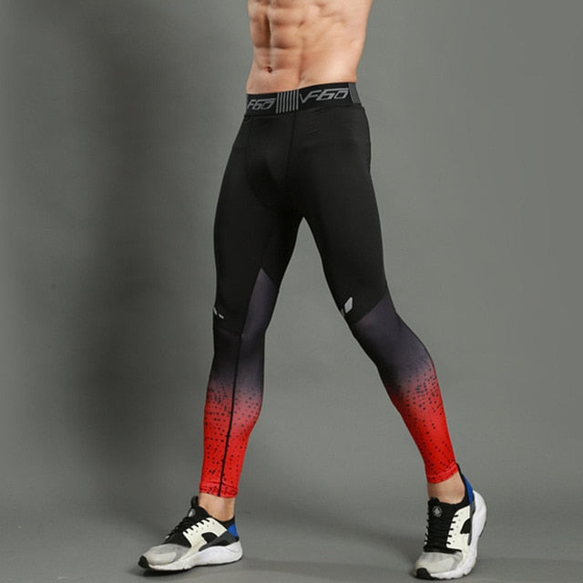 Men's Compression Running Tights – Slim Fit Sport Leggings for Gym & Training