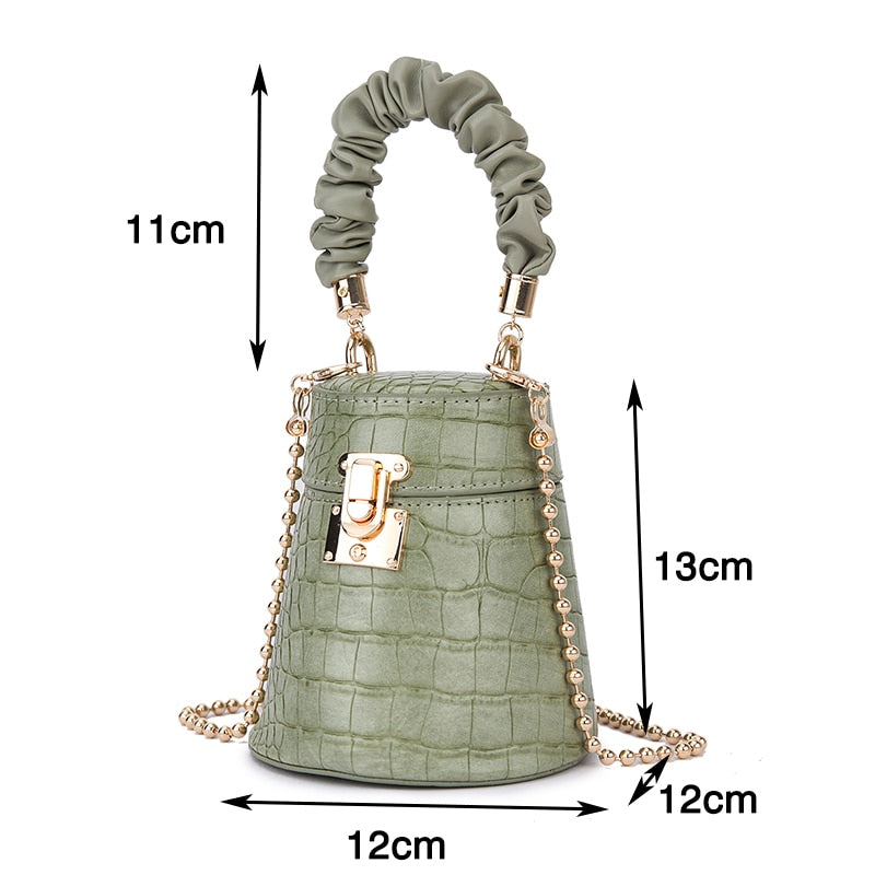PU Leather Bucket Crossbody Bag
