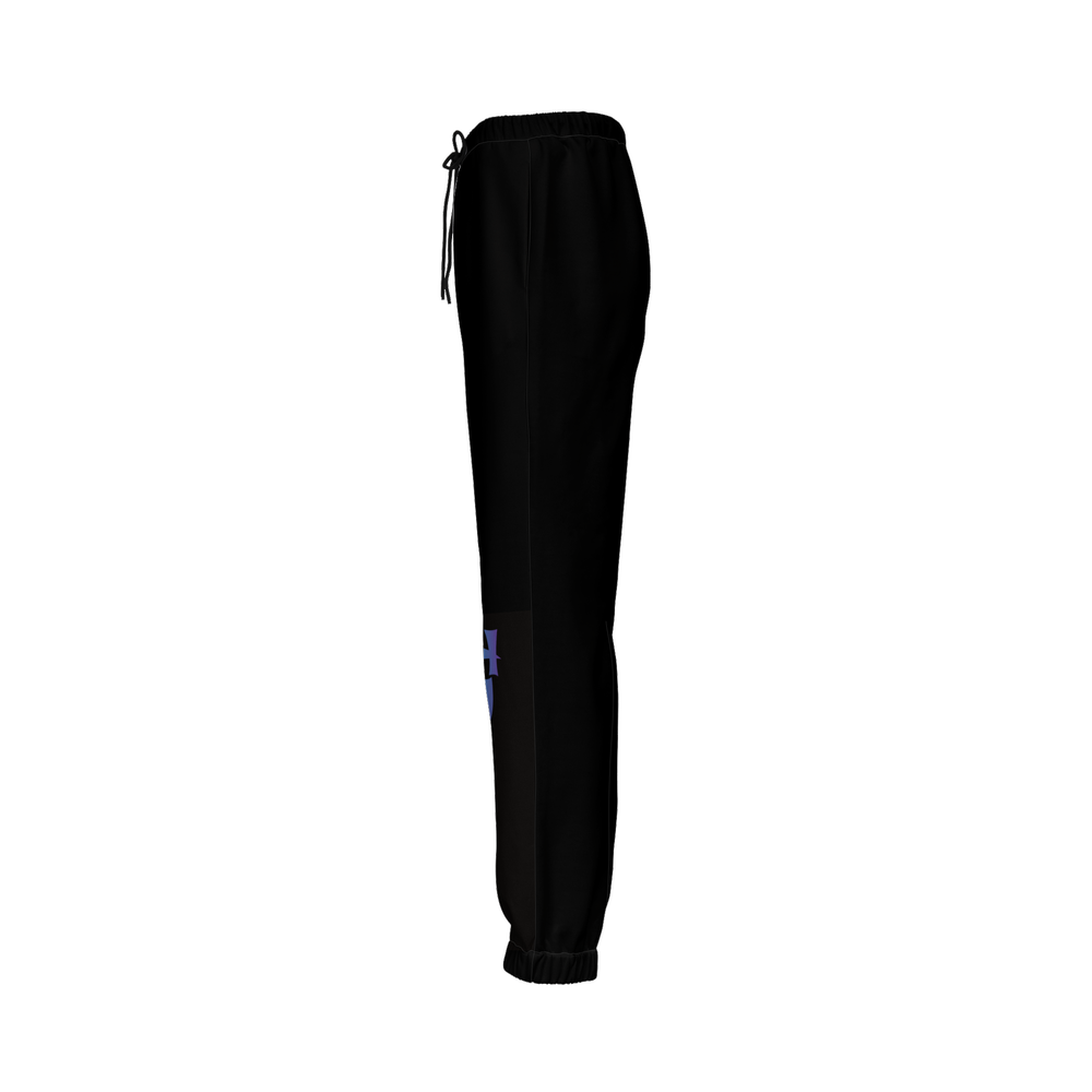Unisex Cotton-Feel Casual Fit Jogger Pants – Black/Blue