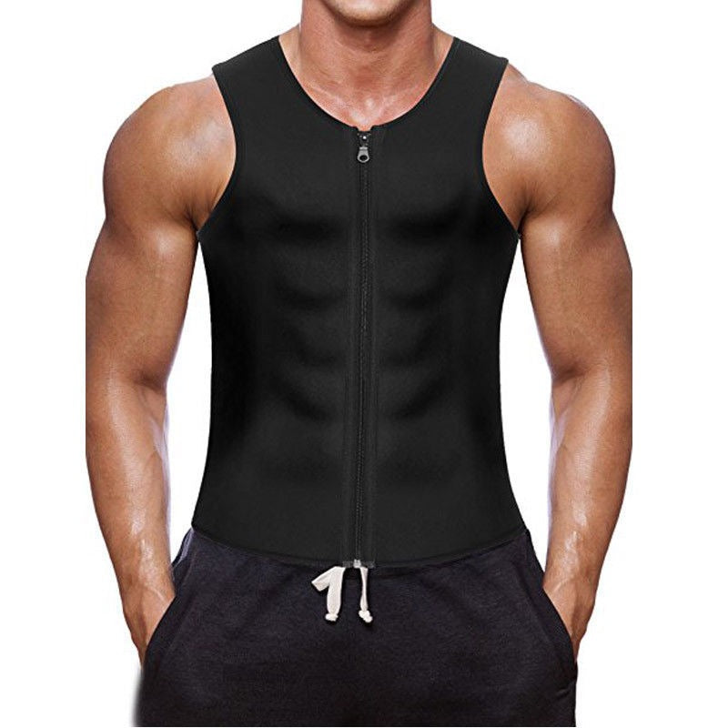 Men's Neoprene Sauna Vest — Zipper Sweat Shapewear & Fitness Corset